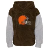 Girls Youth Brown/Gray Cleveland Browns Game Time Teddy Fleece Pullover Hoodie