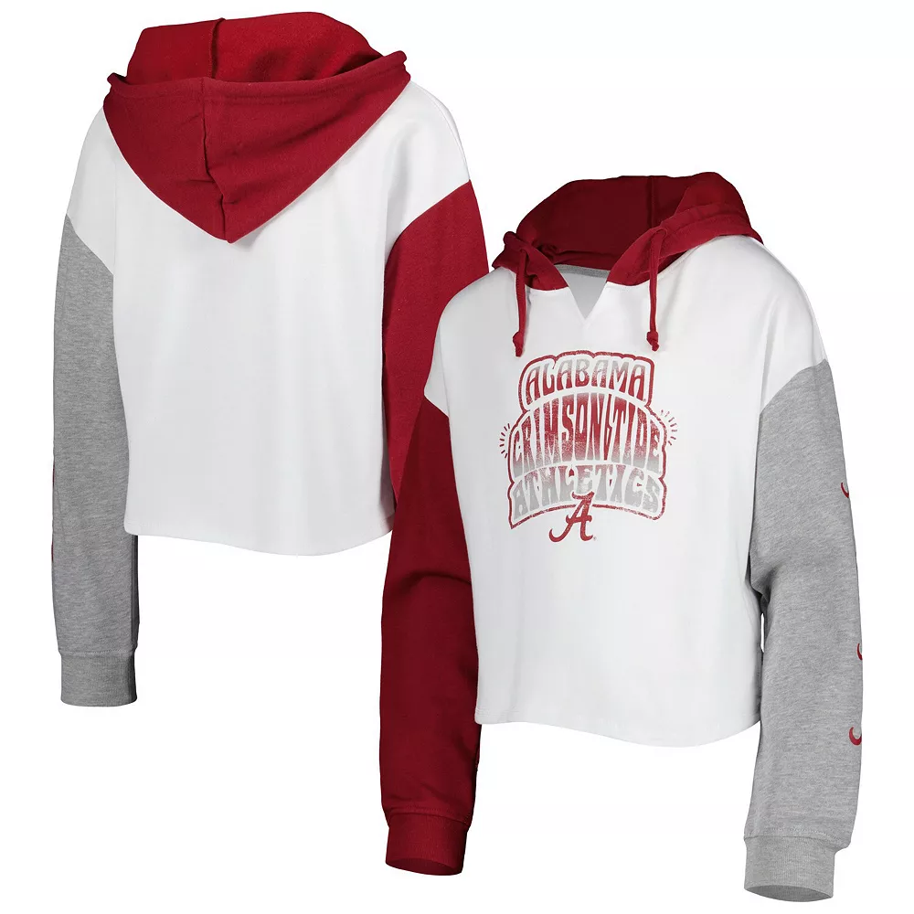 Girls Youth White/Crimson Alabama Crimson Tide Color Run Fleece Pullover Hoodie 1 Girls Youth White/Crimson Alabama Crimson Tide Color Run Fleece Pullover Hoodie