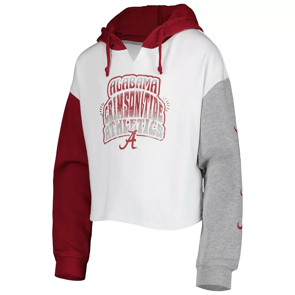 Girls Youth White/Crimson Alabama Crimson Tide Color Run Fleece Pullover Hoodie 3 Girls Youth White/Crimson Alabama Crimson Tide Color Run Fleece Pullover Hoodie - Image 3