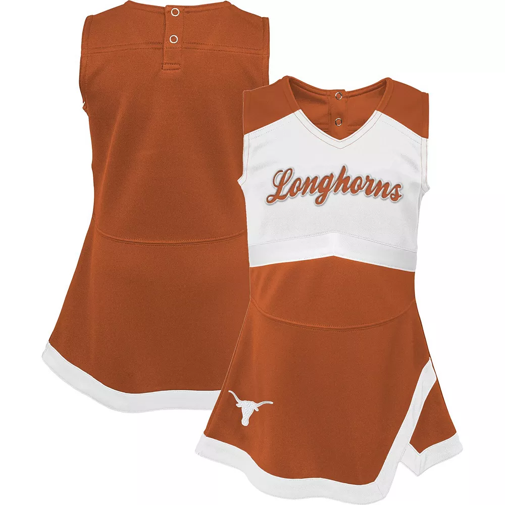 Girls Youth Texas Orange Texas Longhorns Cheer Captain Jumper Dress 1 Girls Youth Texas Orange Texas Longhorns Cheer Captain Jumper Dress