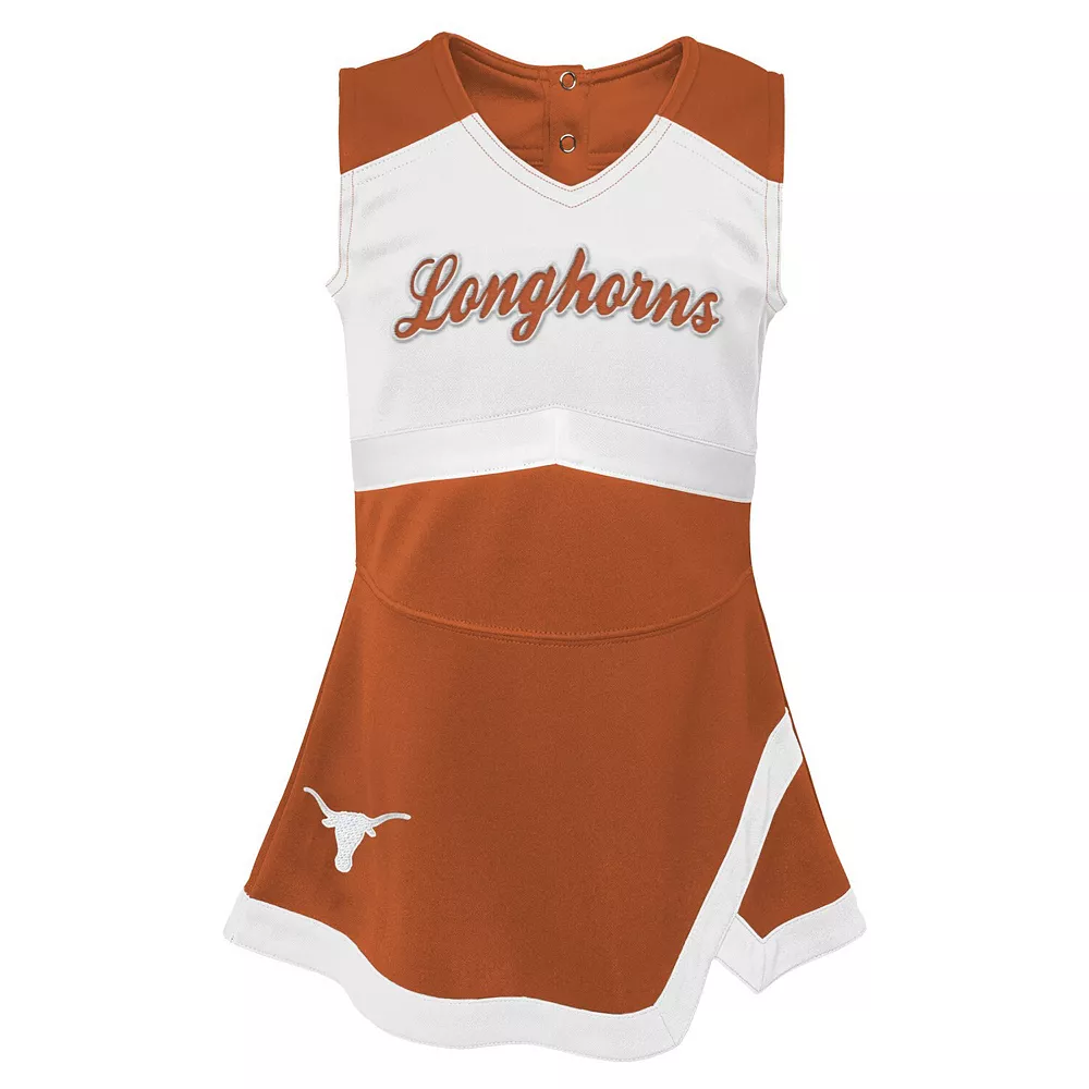 Girls Youth Texas Orange Texas Longhorns Cheer Captain Jumper Dress 3 Girls Youth Texas Orange Texas Longhorns Cheer Captain Jumper Dress - Image 3