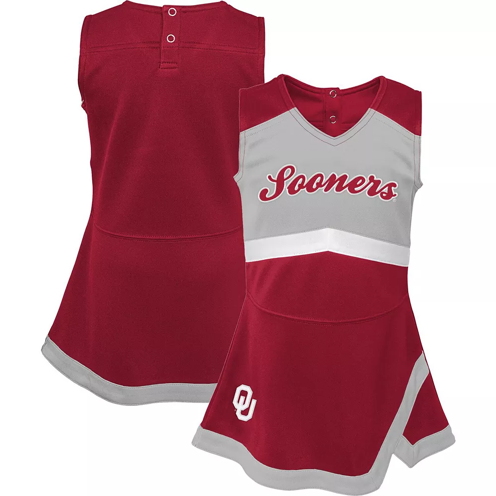 Girls Youth Crimson Oklahoma Sooners Cheer Captain Jumper Dress 1 Girls Youth Crimson Oklahoma Sooners Cheer Captain Jumper Dress