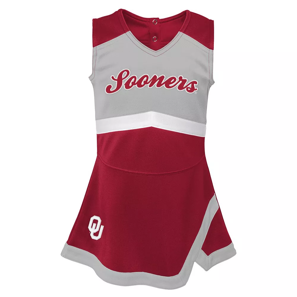 Girls Youth Crimson Oklahoma Sooners Cheer Captain Jumper Dress 3 Girls Youth Crimson Oklahoma Sooners Cheer Captain Jumper Dress - Image 3