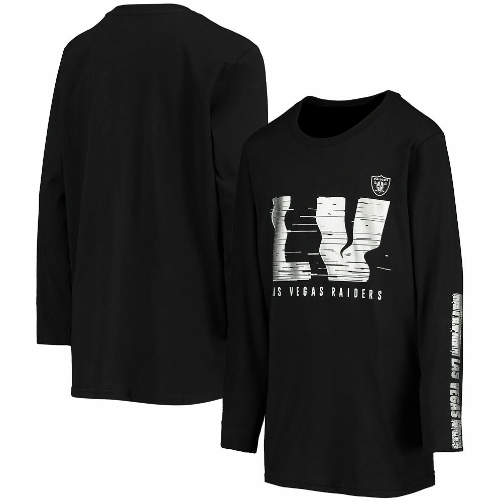 Youth Black Las Vegas Raiders Electric Abbreviation Long Sleeve T-Shirt 1 Youth Black Las Vegas Raiders Electric Abbreviation Long Sleeve T-Shirt