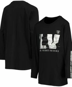 Alternative view of Youth Black Las Vegas Raiders Electric Abbreviation Long Sleeve T-Shirt