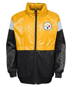 Youth Gold/Black Pittsburgh Steelers Goal Line Stance Full-Zip Hoodie Windbreaker 5 Youth Gold/Black Pittsburgh Steelers Goal Line Stance Full-Zip Hoodie Windbreaker -MLB Shop 5951265 ALT2