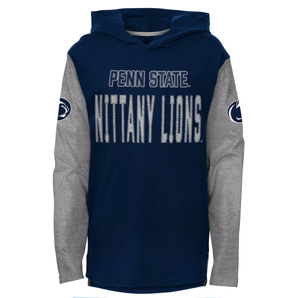 Youth Navy Penn State Nittany Lions Heritage Hoodie Long Sleeve T-Shirt 1 Youth Navy Penn State Nittany Lions Heritage Hoodie Long Sleeve T-Shirt
