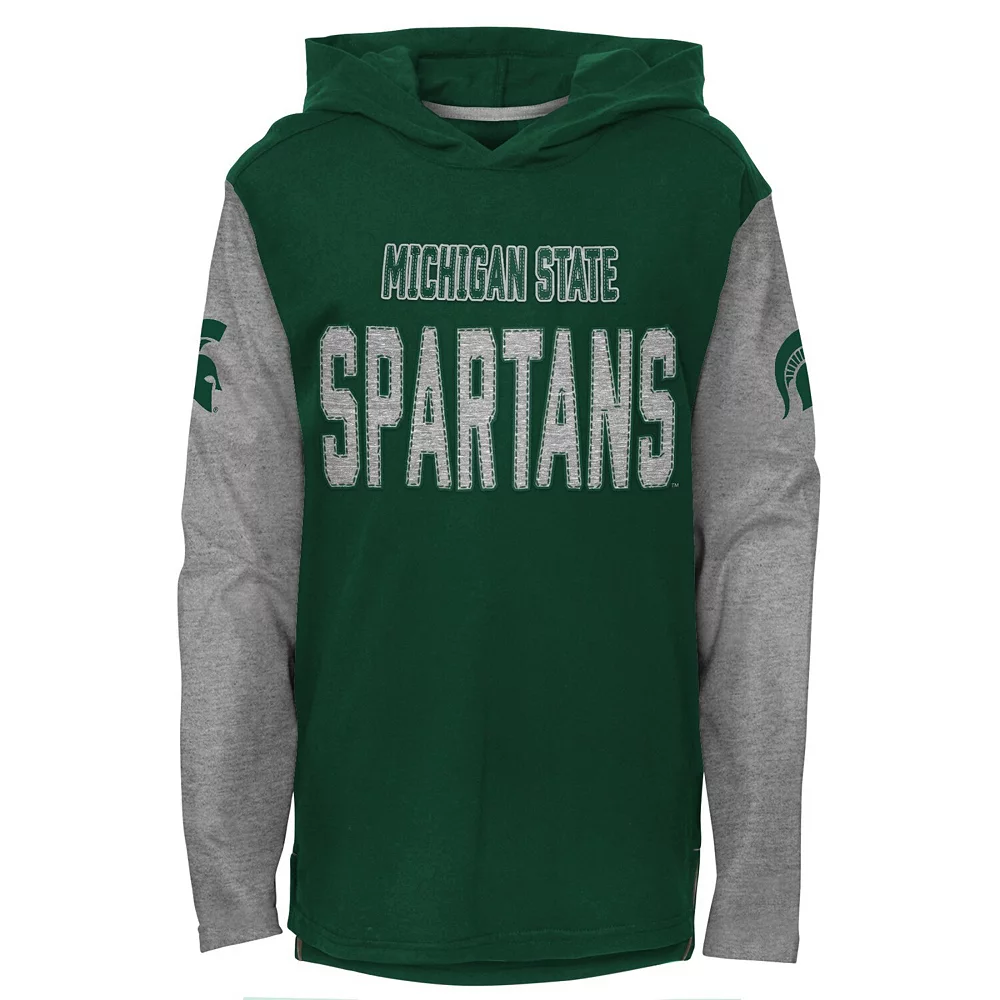 Youth Green Michigan State Spartans Heritage Hoodie Long Sleeve T-Shirt 1 Youth Green Michigan State Spartans Heritage Hoodie Long Sleeve T-Shirt