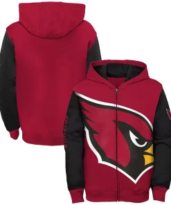 Alternative view of Youth Cardinal/Black Arizona Cardinals Poster Board Full-Zip Hoodie