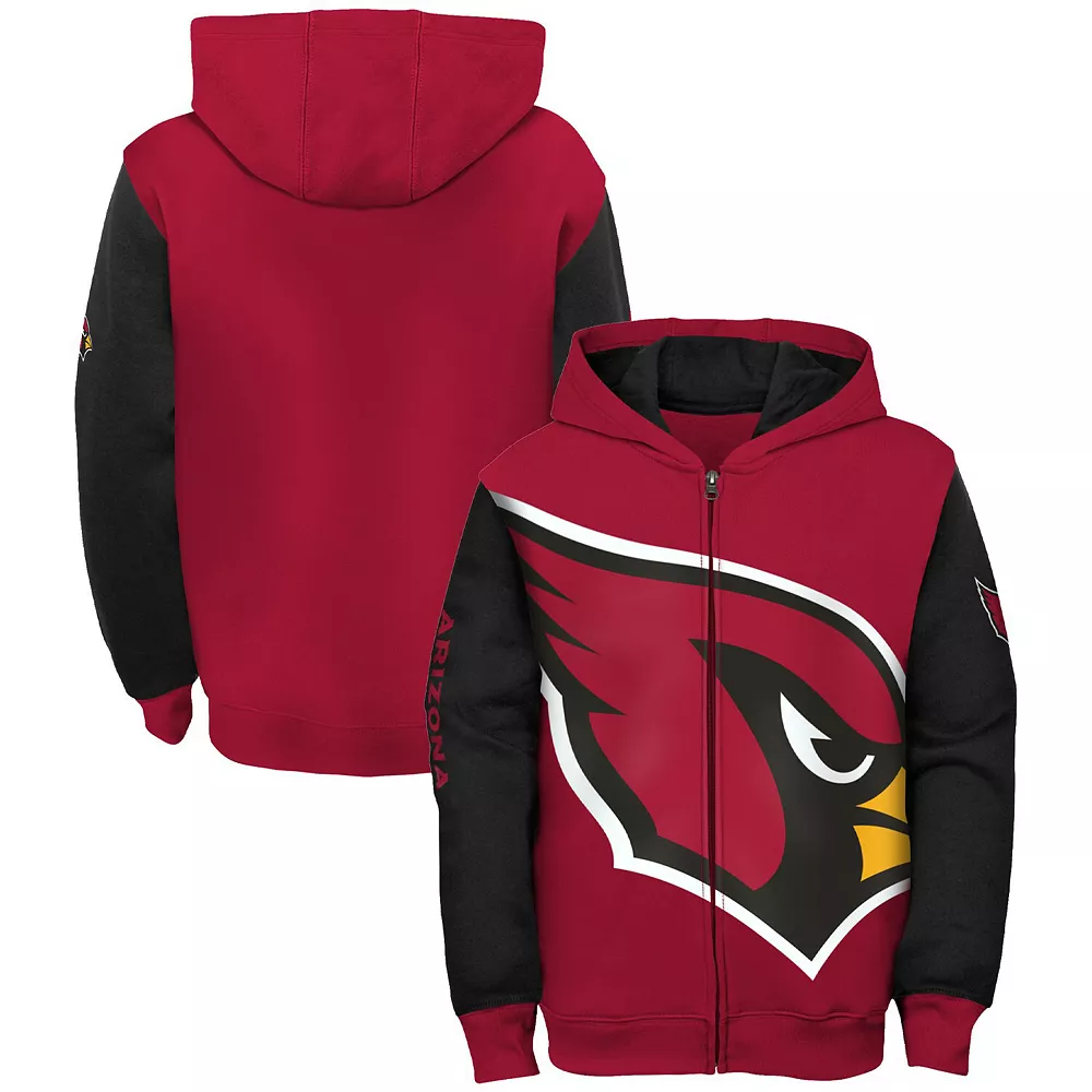 Youth Cardinal/Black Arizona Cardinals Poster Board Full-Zip Hoodie 2 Youth Cardinal/Black Arizona Cardinals Poster Board Full-Zip Hoodie - Image 2