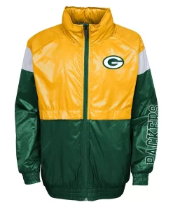 Youth Gold/Green Green Bay Packers Goal Line Stance Full-Zip Hoodie Windbreaker 5 Youth Gold/Green Green Bay Packers Goal Line Stance Full-Zip Hoodie Windbreaker -MLB Shop 5953273 ALT2