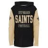 Youth Black New Orleans Saints Heritage Long Sleeve Hoodie T-Shirt
