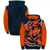 Youth Navy/Orange Chicago Bears Poster Board Full-Zip Hoodie
