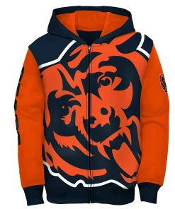 Youth Navy/Orange Chicago Bears Poster Board Full-Zip Hoodie 5 Youth Navy/Orange Chicago Bears Poster Board Full-Zip Hoodie -MLB Shop 5968411 ALT2
