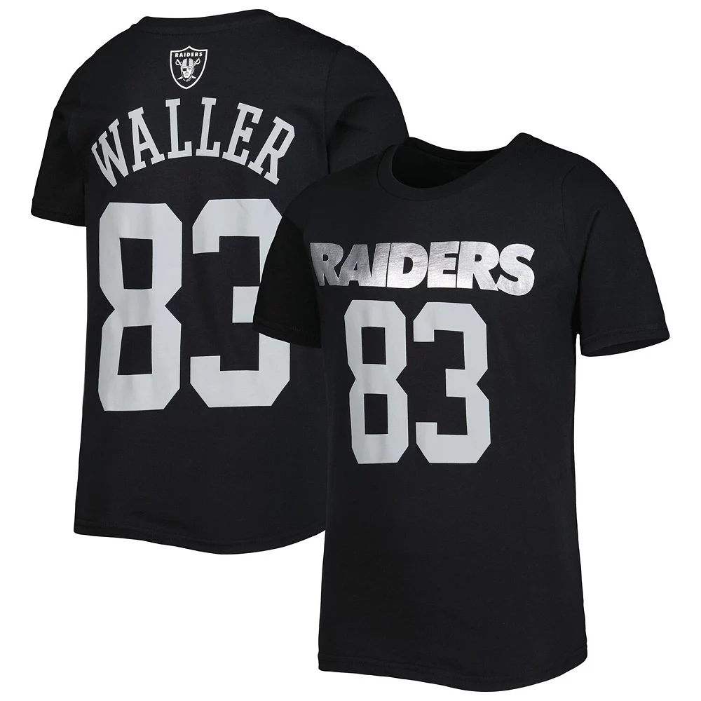 Youth Darren Waller Black Las Vegas Raiders Mainliner Player Name & Number T-Shirt 2 Youth Darren Waller Black Las Vegas Raiders Mainliner Player Name & Number T-Shirt - Image 2
