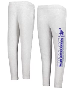 Youth Ash Los Angeles Dodgers Game Time Fleece Pants