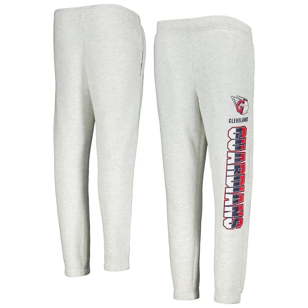 Youth Ash Cleveland Guardians Game Time Fleece Pants 2 Youth Ash Cleveland Guardians Game Time Fleece Pants - Image 2