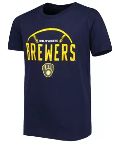 Youth Navy Milwaukee Brewers Blitz Ball T-Shirt 5 Youth Navy Milwaukee Brewers Blitz Ball T-Shirt -MLB Shop 5969495 ALT2