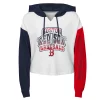 Girls Youth White Boston Red Sox Color Run Cropped Hooded Sweatshirt