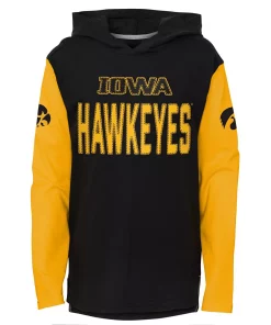 Youth Black Iowa Hawkeyes Heritage Hoodie Long Sleeve T-Shirt
