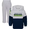 Toddler Heather Gray/College Navy Seattle Seahawks Playmaker Hoodie and Pants Set