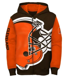 Youth Brown/Orange Cleveland Browns Poster Board Full-Zip Hoodie 5 Youth Brown/Orange Cleveland Browns Poster Board Full-Zip Hoodie -MLB Shop 5980906 ALT2