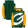 Youth Green/Gold Green Bay Packers Poster Board Full-Zip Hoodie