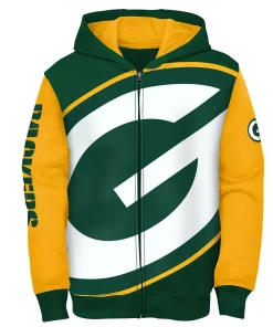Youth Green/Gold Green Bay Packers Poster Board Full-Zip Hoodie -MLB Shop 5981054 ALT2