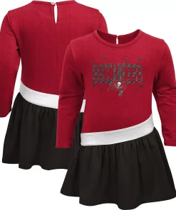 Alternative view of Girls Toddler Red/Black Tampa Bay Buccaneers Heart To Heart Jersey Tunic Dress