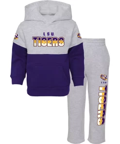 Toddler Heather Gray/Purple LSU Tigers Playmaker Pullover Hoodie & Pants Set