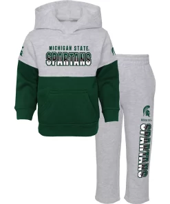 Toddler Heather Gray/Green Michigan State Spartans Playmaker Pullover Hoodie & Pants Set