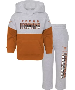 Toddler Heather Gray/Texas Orange Texas Longhorns Playmaker Pullover Hoodie & Pants Set
