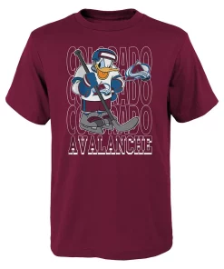 Youth Burgundy Colorado Avalanche Disney Donald Duck Three-Peat T-Shirt