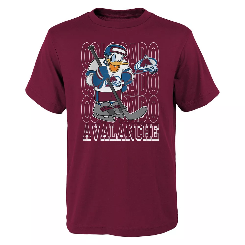 Youth Burgundy Colorado Avalanche Disney Donald Duck Three-Peat T-Shirt 1 Youth Burgundy Colorado Avalanche Disney Donald Duck Three-Peat T-Shirt