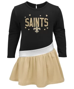 Girls Toddler Black/Gold New Orleans Saints Heart To Heart Jersey Tunic Dress 5 Girls Toddler Black/Gold New Orleans Saints Heart To Heart Jersey Tunic Dress -MLB Shop 5982360 ALT2
