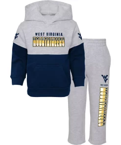 Toddler Heather Gray/Navy West Virginia Mountaineers Playmaker Pullover Hoodie & Pants Set