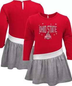 Alternative view of Toddler Scarlet Ohio State Buckeyes Heart to Heart French Terry Dress