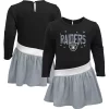 Girls Toddler Black/Silver Las Vegas Raiders Heart To Heart Jersey Tunic Dress