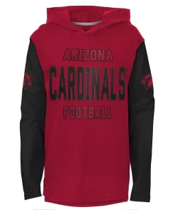 Youth Cardinal Arizona Cardinals Heritage Long Sleeve Hoodie T-Shirt