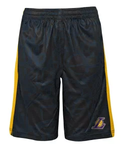 Youth Black Los Angeles Lakers Scribble Dribble Baller Shorts -MLB Shop 5994154 ALT2