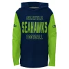 Youth College Navy Seattle Seahawks Heritage Long Sleeve Hoodie T-Shirt