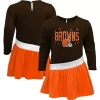 Girls Toddler Brown/Orange Cleveland Browns Heart To Heart Jersey Tunic Dress