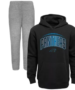 Toddler Black/Heather Gray Carolina Panthers Double-Up Pullover Hoodie & Pants Set -MLB Shop 5994942 ALT