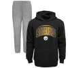Toddler Black/Heather Gray Pittsburgh Steelers Double-Up Pullover Hoodie & Pants Set