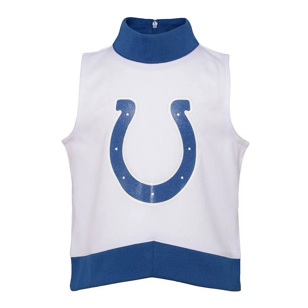 Girls Youth White Indianapolis Colts Junior Camp Cheer Dress 3 Girls Youth White Indianapolis Colts Junior Camp Cheer Dress - Image 3