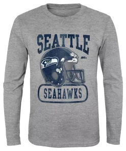 Youth Heathered Gray Seattle Seahawks Head-to-Head Long Sleeve T-Shirt