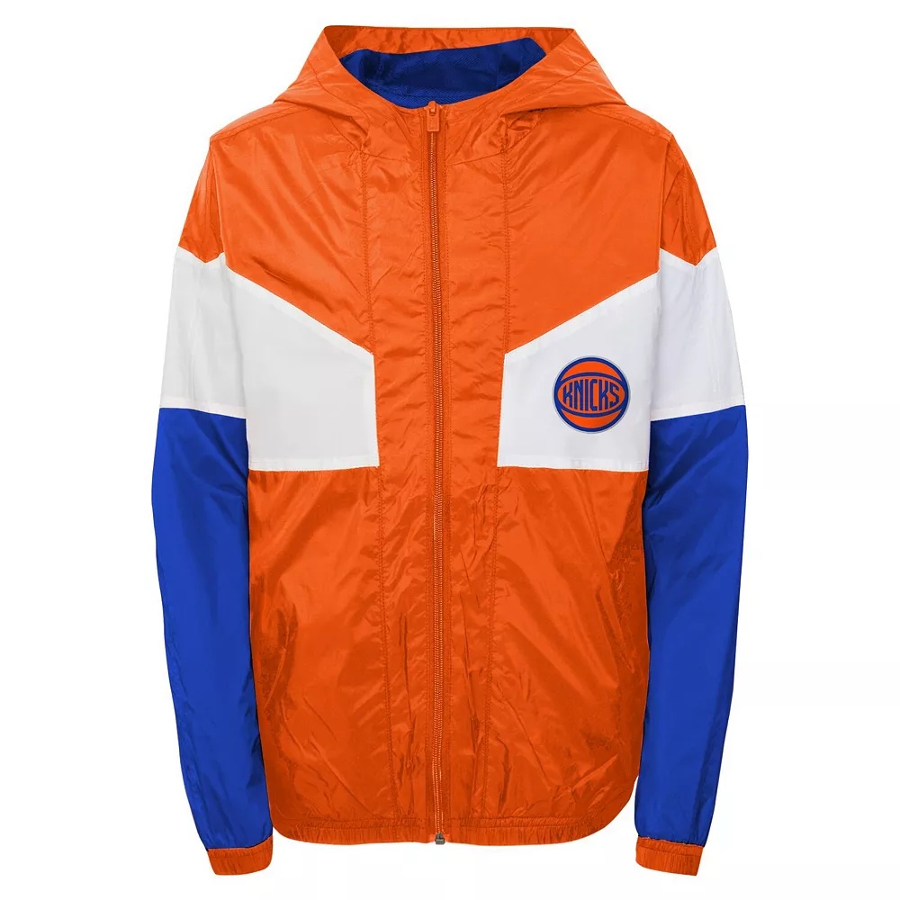 Youth Orange New York Knicks Pick-Up Game Hoodie Full-Zip Jacket 3 Youth Orange New York Knicks Pick-Up Game Hoodie Full-Zip Jacket - Image 3