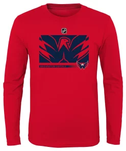 Youth Red Washington Capitals Authentic Pro Secondary Logo Long Sleeve T-Shirt