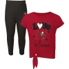 Toddler Red/Pewter Tampa Bay Buccaneers Forever Love T-Shirt & Leggings Set