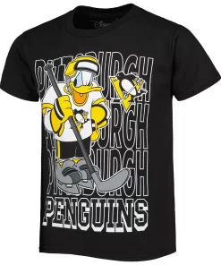 Youth Black Pittsburgh Penguins Disney Donald Duck Three-Peat T-Shirt -MLB Shop 6001705 ALT2
